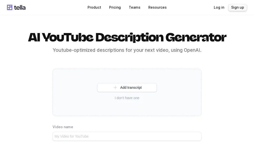 AI YouTube Description Generator