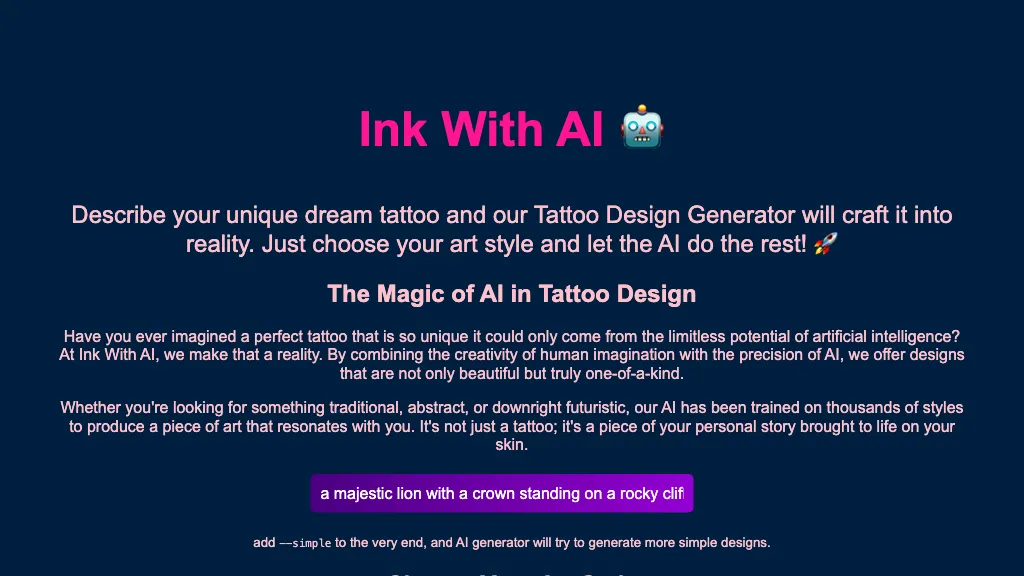 Ink With AI – tattoo designer